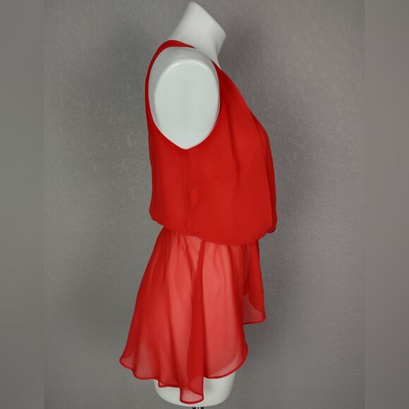 BISOU BISOU Red Pleated Sleeveless Blouse Size XS - Picture 2 of 13